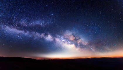 Fototapeta premium Galaxy and starry night themes milky way with black background