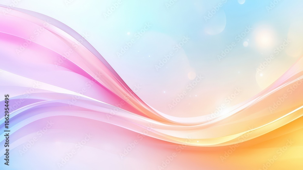 Poster soft rainbow gradient background with smooth transitions between colors, adding warmth and joy to an