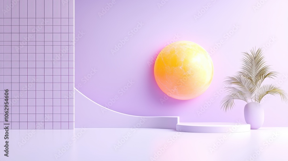 Aufkleber sleek purple background with geometric grids and layered shadows, bringing depth and a modern touch 