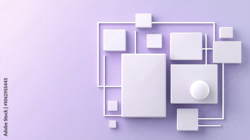 Poster modern purple background featuring geometric grid lines and soft shadows, adding depth and structure