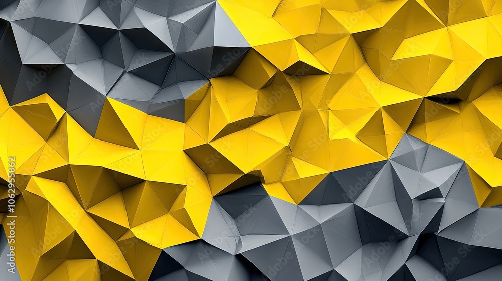 Poster abstract low poly background in yellow and grey colors creates a vibrant and dynamic visual. this ye