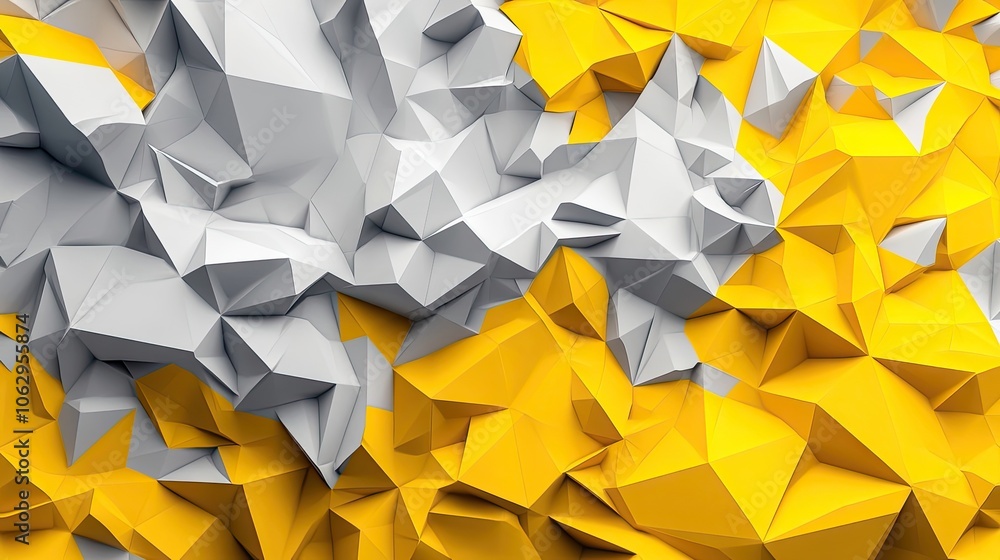 Aufkleber abstract low poly background in yellow and grey colors creates a vibrant and dynamic visual. this ye