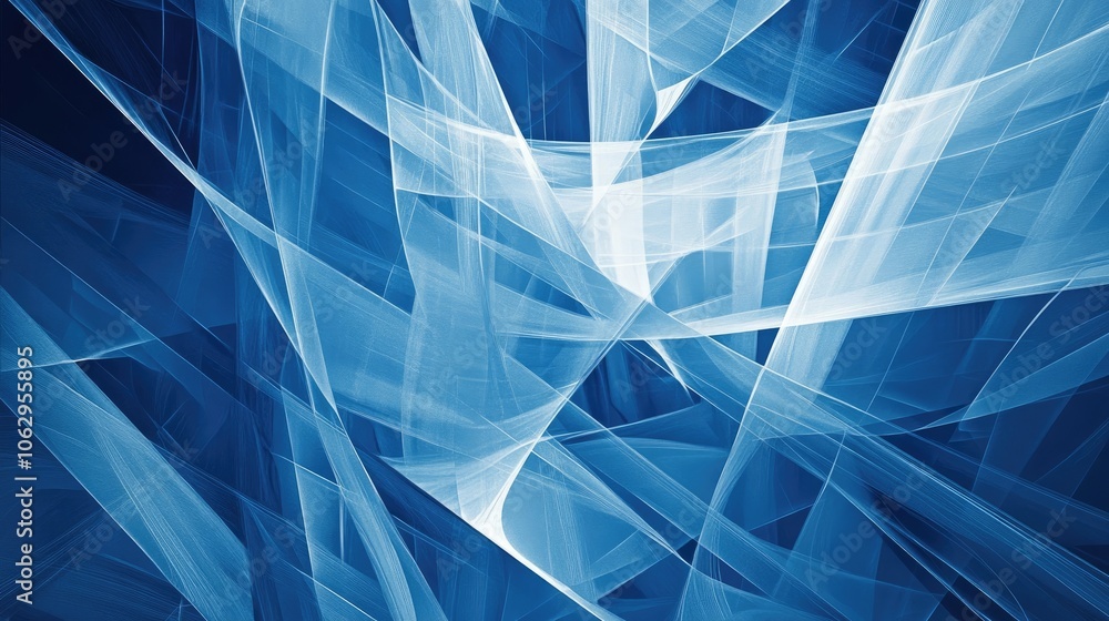 Poster blue abstract geometric background with seamless geometric lines and shapes, creating a visually eng
