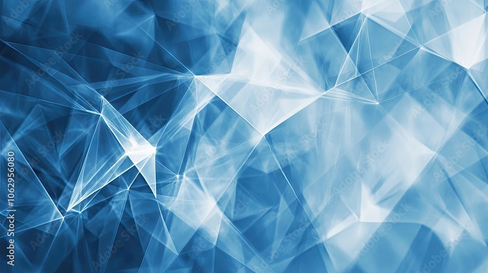 Poster blue abstract geometric background with seamless geometric lines and shapes, creating a visually eng