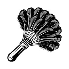 Feather duster silhouette. Vector illustration 