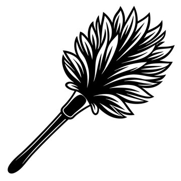 black feather duster cleaning tool clip art preview
