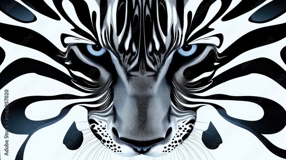 Aufkleber abstract futuristic jaguar print design featuring dynamic lines and stripes, creating a unique visua