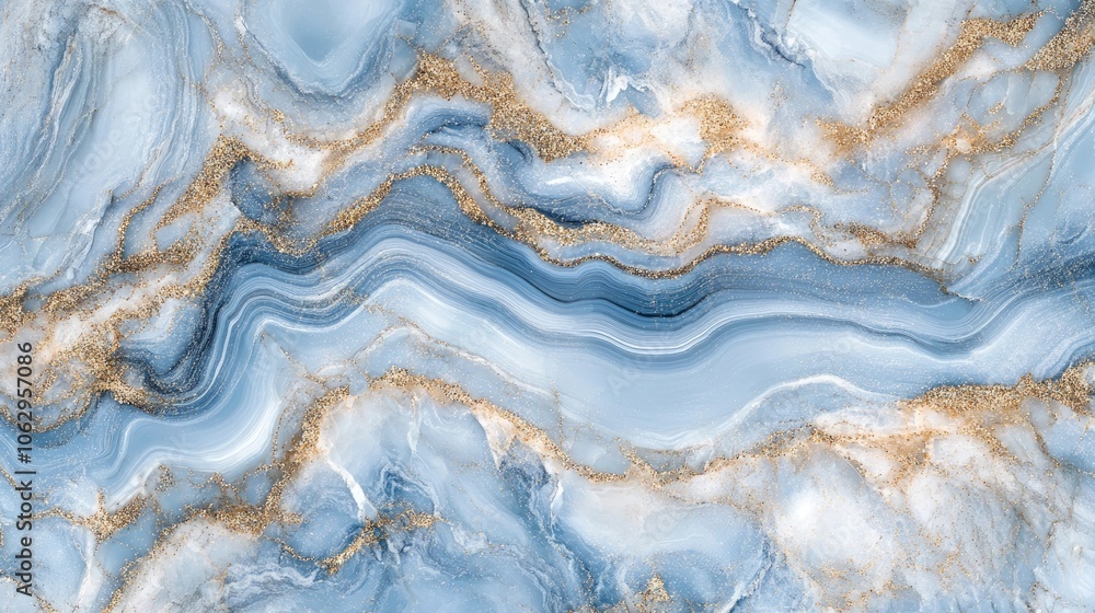 Aufkleber light blue wavy marble background adorned with glitter. this light blue wavy marble texture creates 