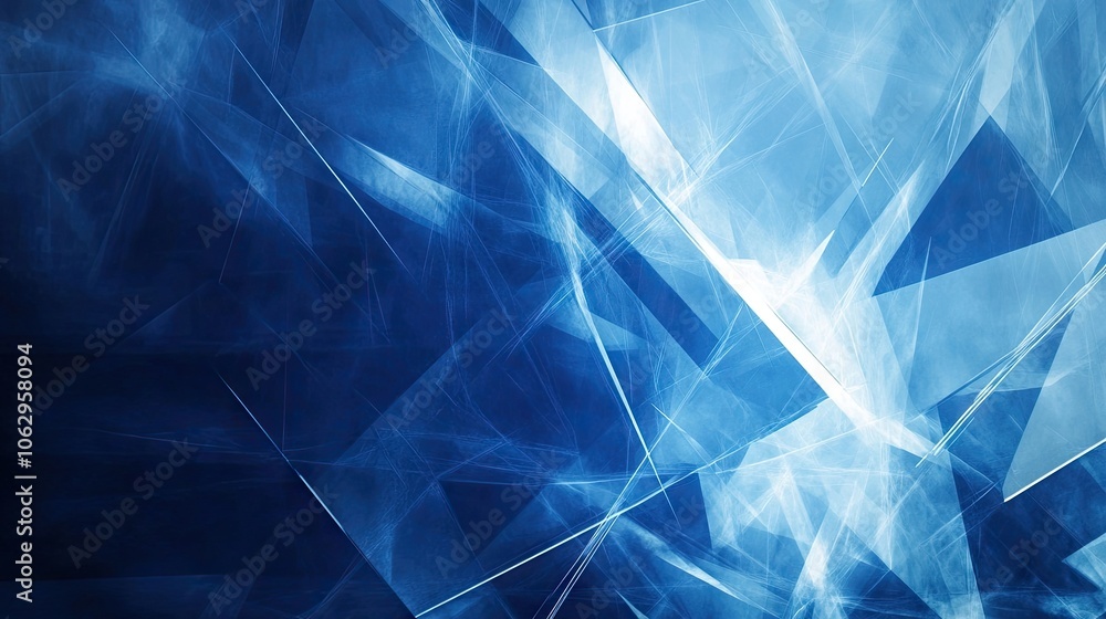 Poster blue abstract geometric background with seamless geometric lines and shapes, creating a visually eng
