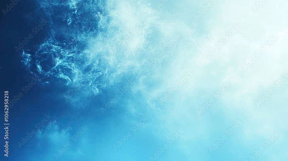 Poster abstract blue gradient background with gentle light creates a serene atmosphere. this abstract blue 