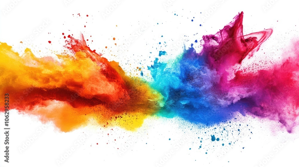 Aufkleber capture a dynamic and colorful explosion of paint, filled with vibrant hues and energy. this vibrant
