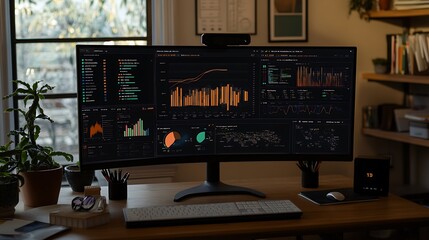 An information systems dashboard showing system performance, security, and integration, leaving room for text