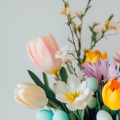 Fototapeta premium Cropped Easter bouquet isolated