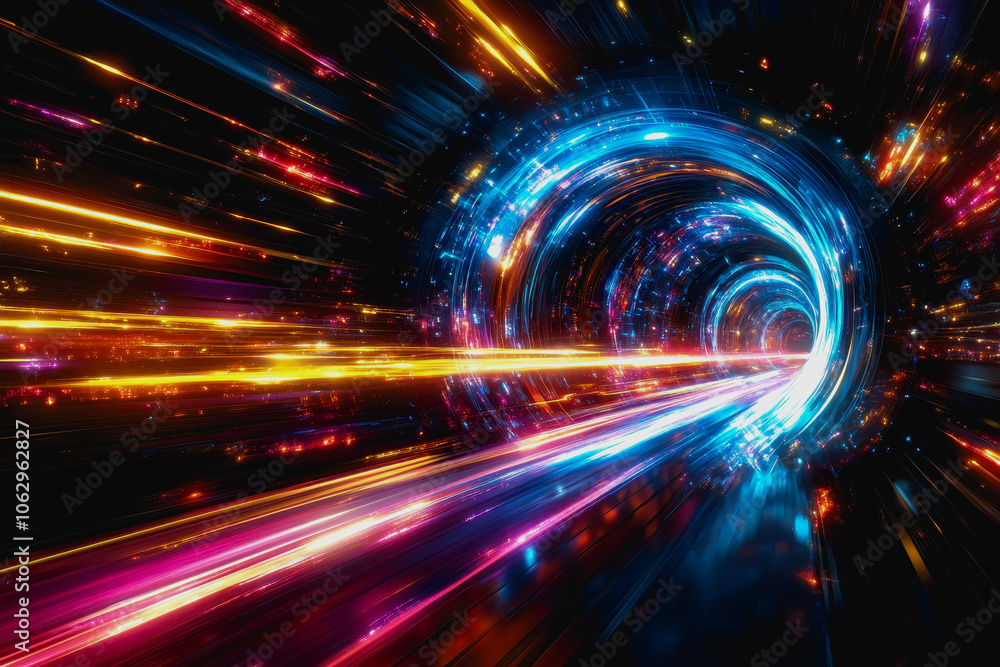 Aufkleber explore a vibrant digital interface showcasing futuristic neon colors. this abstract artwork capture