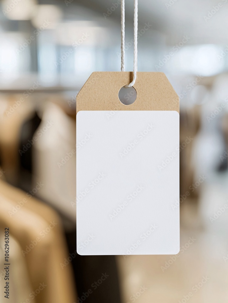 Poster a price tag with a large discount label hanging on a retail shelf, highlighting value and cost savin