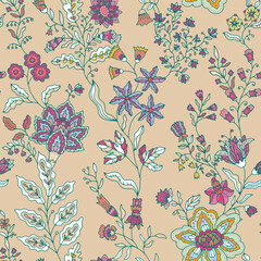 Bright Floral Vector Pattern boho