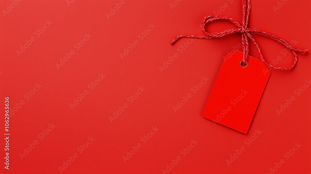 Poster a close-up of a price tag with a red discount label hanging from a product shelf, emphasizing value 