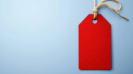 A close-up of a price tag with a red discount label hanging from a product shelf, emphasizing value and cost savings in a retail environment. The image includes ample copy space for custom text.