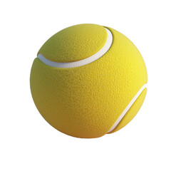 3d rendering icon tennis ball illustration PNG. cartoon minimal style on transparent isolated background.