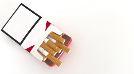 Unbranded cigarette pack with empty background