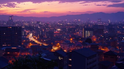 Fototapeta premium The Cityscape at Twilight