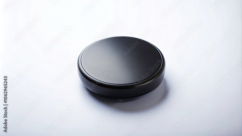 Poster minimalistic black circular object on white background for design elements and product mockups - iso
