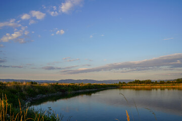 Belizmata Dam with a backdrop of the Pirin Mountains, Bansko, Bulgaria