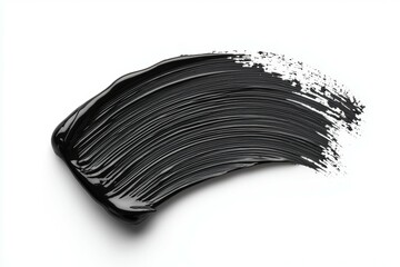 A black brush stroke on a white background