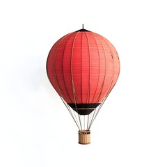 Obraz premium Floating Red Hot Air Balloon against Pristine White Background