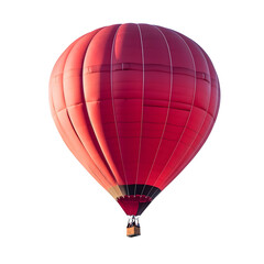 Solitary Red Hot air Balloon Floating Serenely in the Cloudless Sky