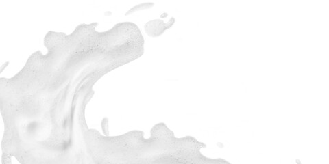 Splash white Soap foam and motion blur. Soft colorful bubbles isolated on transparent background...