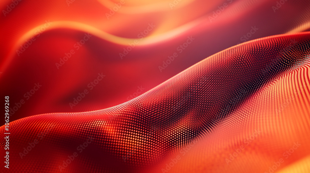 Poster captivating red and orange fabric waves create a striking visual of texture and movement