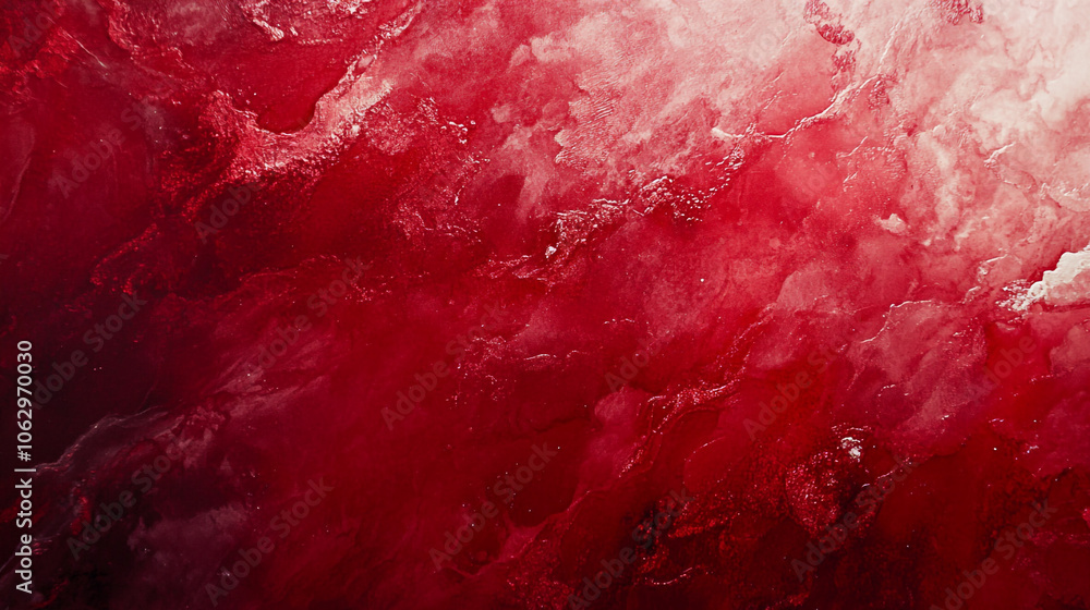 Aufkleber vivid abstract red texture resembling swirling clouds or artistic ink patterns on a canvas