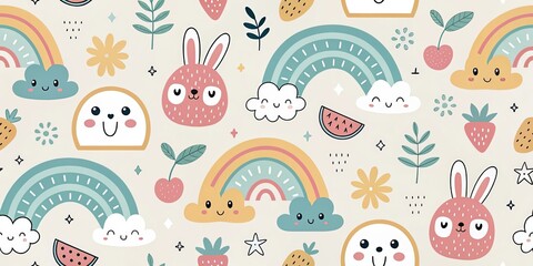 minimalist cute cartoon cool pattern background