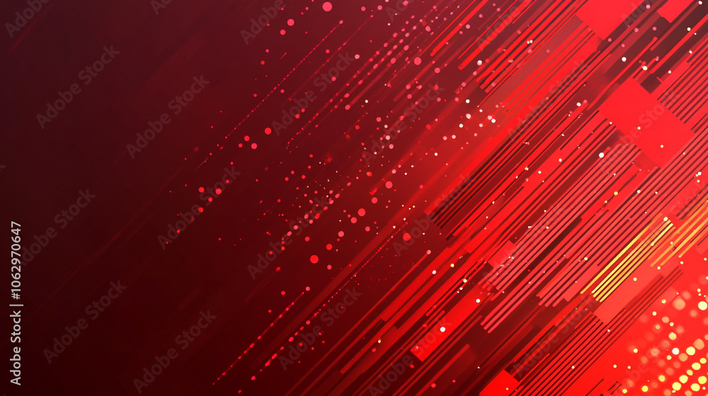 Aufkleber vibrant abstract patterns of red lines and dots create a dynamic visual experience