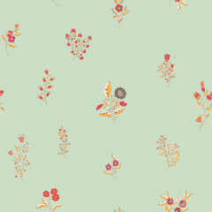Minimalist Green Floral Pattern vector