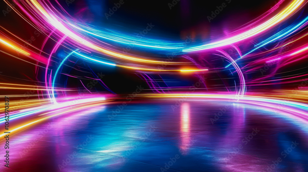 Aufkleber explore a vibrant and colorful abstract background featuring futuristic lighting and smooth textures