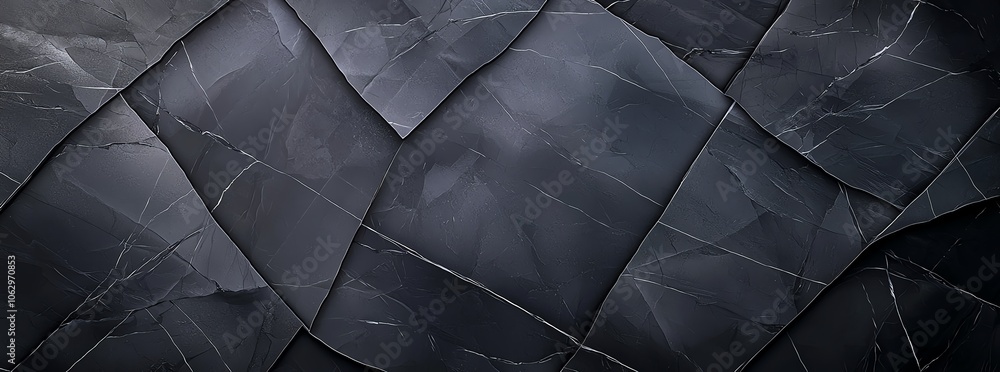 Poster abstract black marble texture with a smooth and glossy finish, showcasing natural patterns and elega