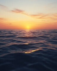 Obraz premium Tranquil Ocean Vista at Sunset: A Mesmerizing Scene of Vastness and Peaceful Stillness