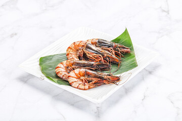Cooked tiger prawn in the pate