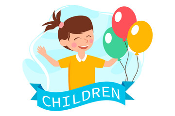 Children's Day Flat Design Illustration