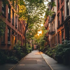 Greenwich Village residential building view.