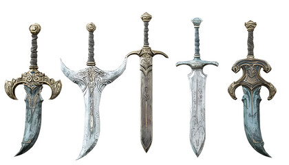 Fantasy old  swords isolated on white background.