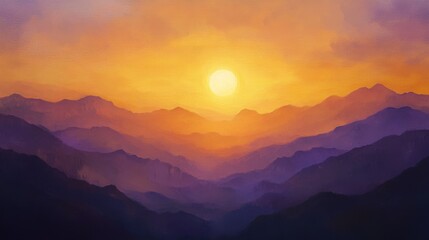 Obraz premium An enchanting sunset scene featuring a silhouette