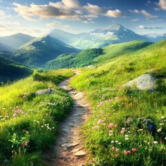 Mountain view in summer.
