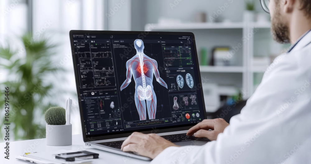 Poster exploring human anatomy through advanced digital visualization and analysis techniques