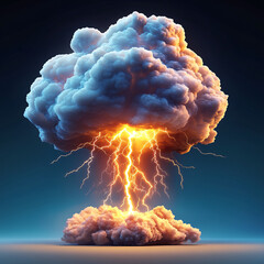 Lightning strikes through dramatic cloud formation