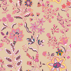 Decorative Beige Floral Illustration vector