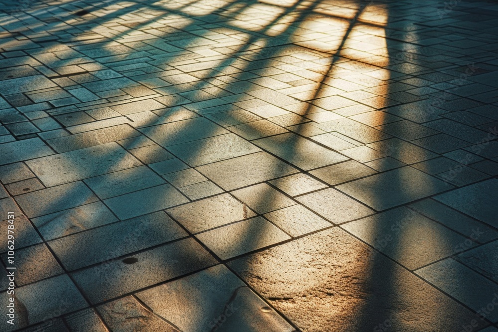 Aufkleber intricate shadows on a textured floor: play of light and dark patterns creating an artistic perspect