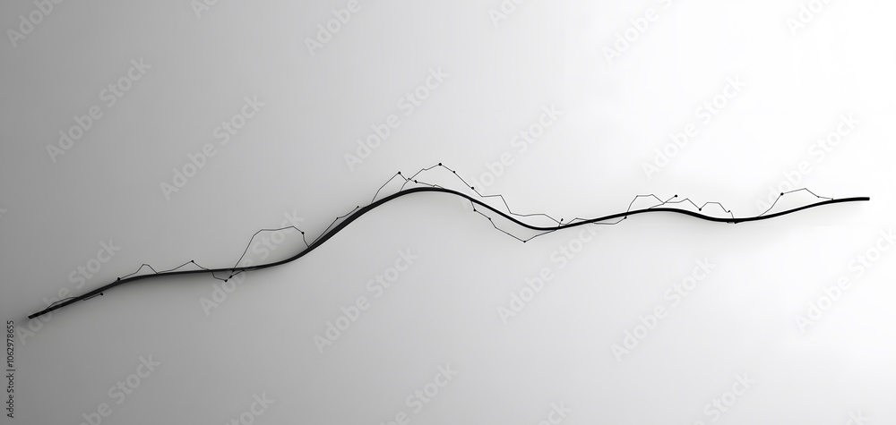 Poster a unique, abstract image of a twisted wire against a simple background, perfect for artistic and mod